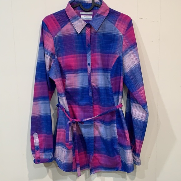 Columbia Tops - Columbia Omni Wick Advanced Evap Sportwear Long Top Tunic Purple Pink Blue M